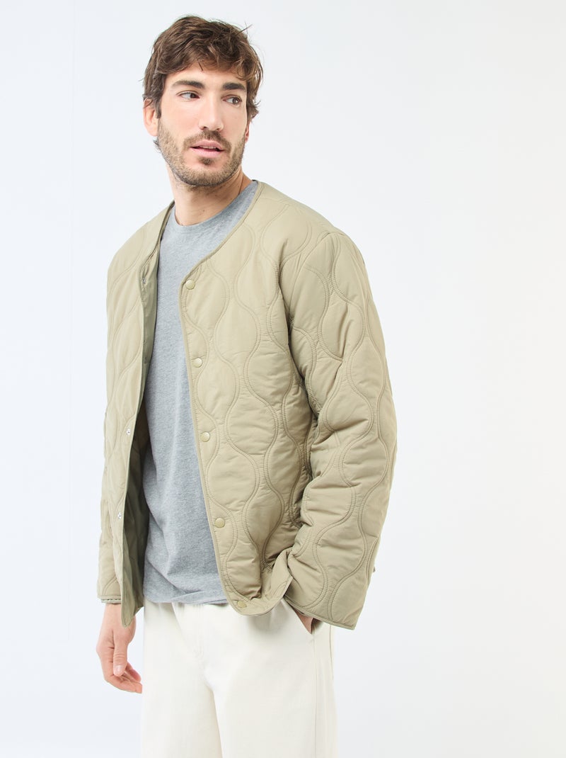 Blouson à capuche avec plastron en molleton amovible Vert - Kiabi