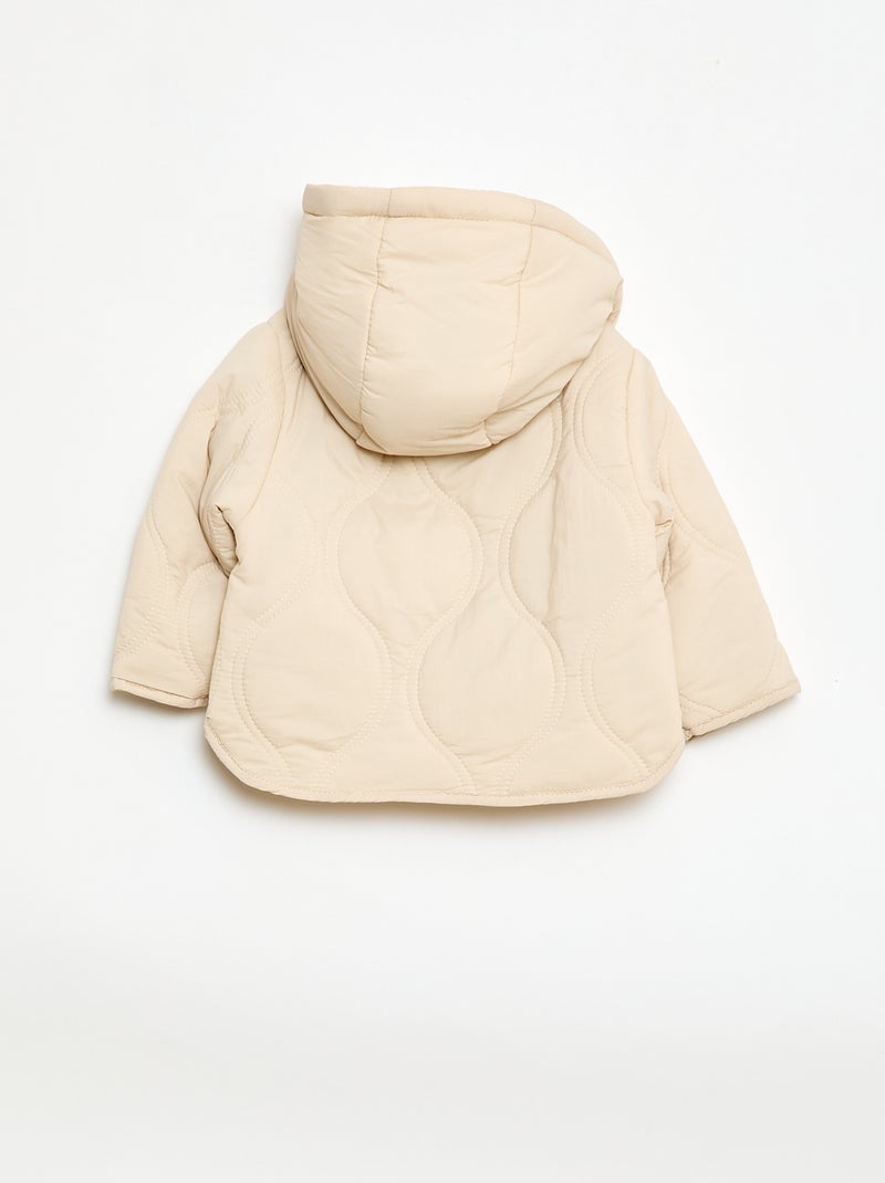 Blouson à capuche matelassé Beige - Kiabi