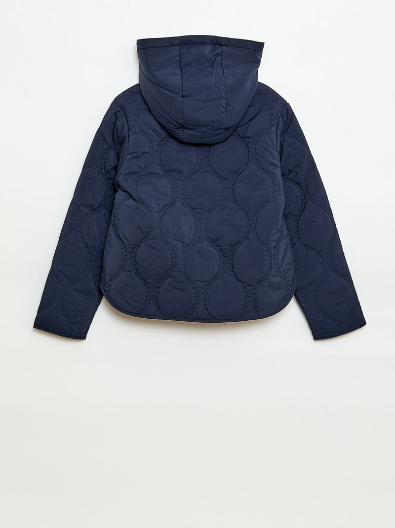 Blouson à capuche matelassé Bleu - Kiabi