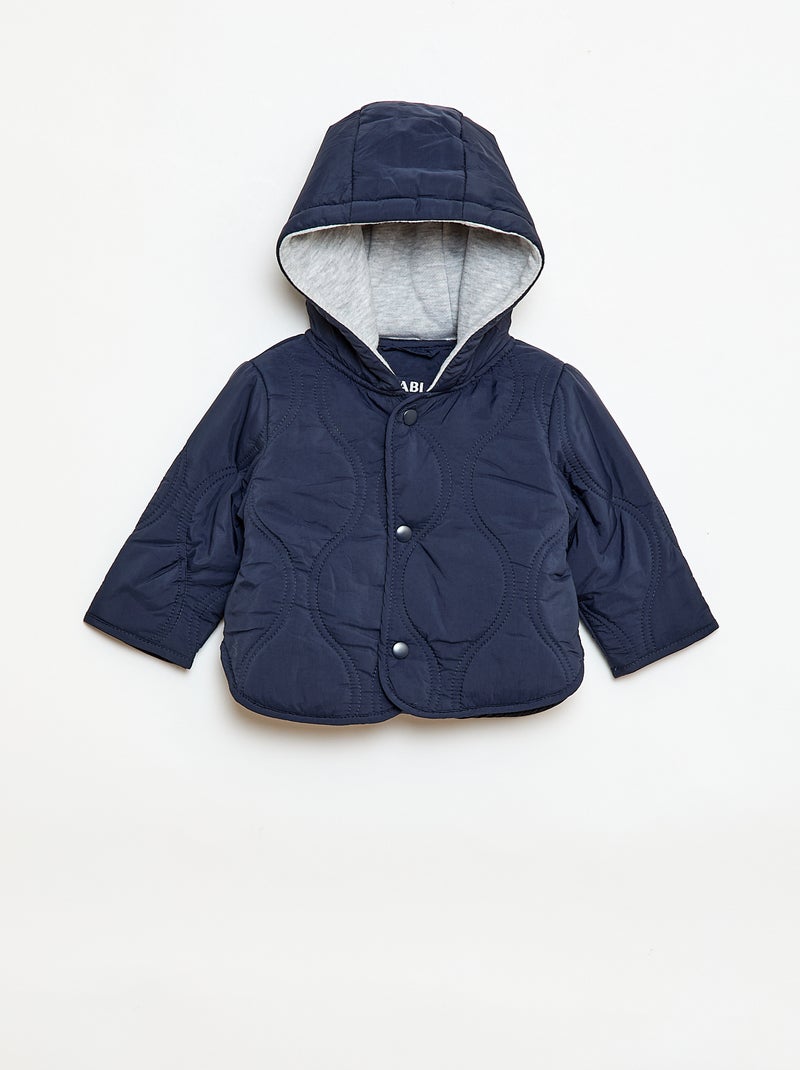 Blouson à capuche matelassé Bleu - Kiabi