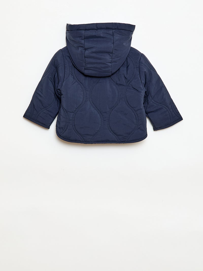 Blouson à capuche matelassé Bleu - Kiabi