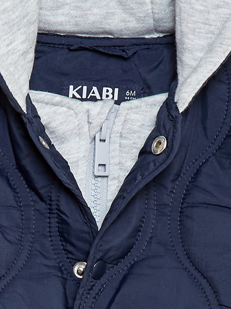 Blouson à capuche matelassé Bleu - Kiabi