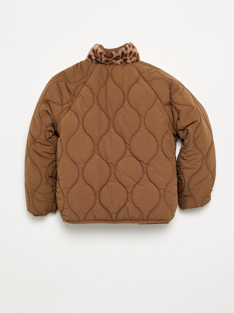 Blouson aus Kunstfell mit Leopardenmuster Marron - Kiabi