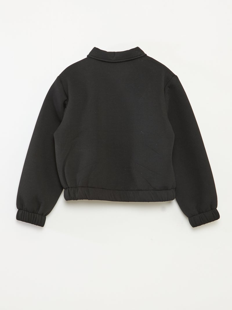 Blouson aus Milano-Strick mit elastischem Saum Schwarz - Kiabi