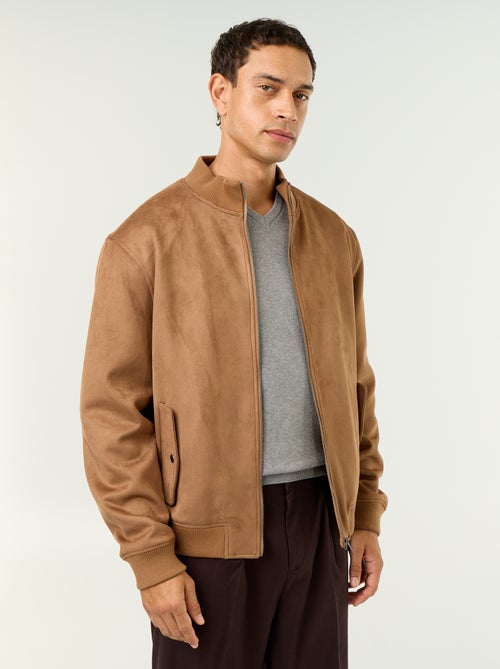 Blouson aus Wildlederimitat mit Reissverschluss - Kiabi Blouson aus Wildlederimitat mit Reissverschluss - Kiabi