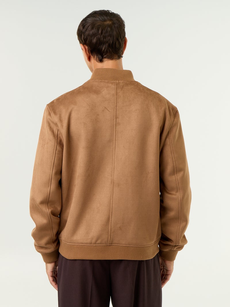 Blouson aus Wildlederimitat mit Reissverschluss Braun - Kiabi