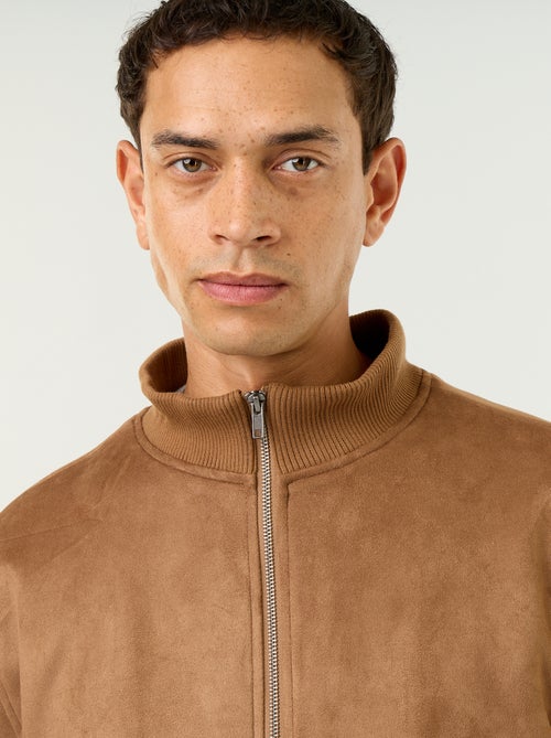 Blouson aus Wildlederimitat mit Reissverschluss - Kiabi Blouson aus Wildlederimitat mit Reissverschluss - Kiabi