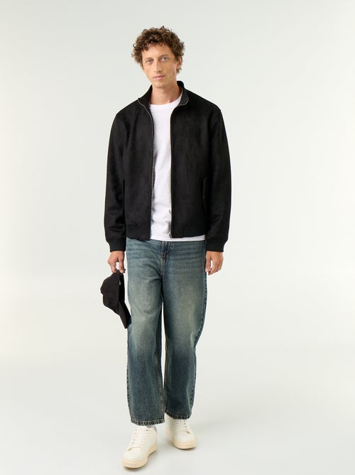 Blouson aus Wildlederimitat mit Reissverschluss - Kiabi Blouson aus Wildlederimitat mit Reissverschluss - Kiabi
