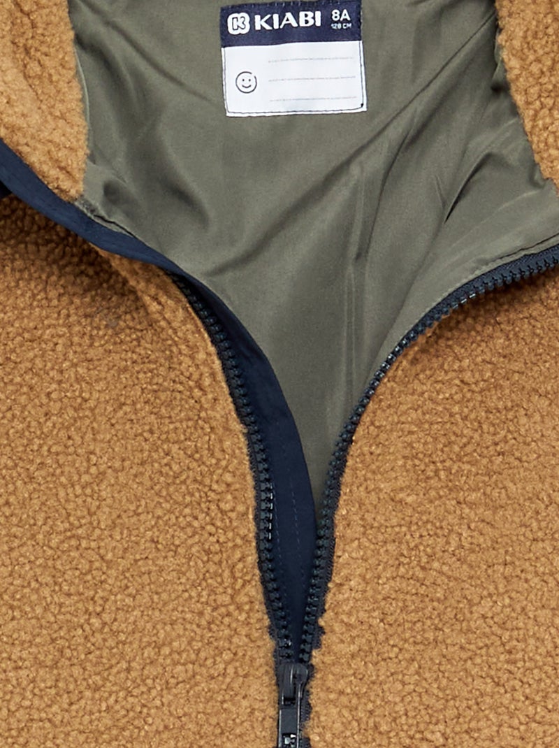 Blouson aus zwei Materialien Vert - Kiabi
