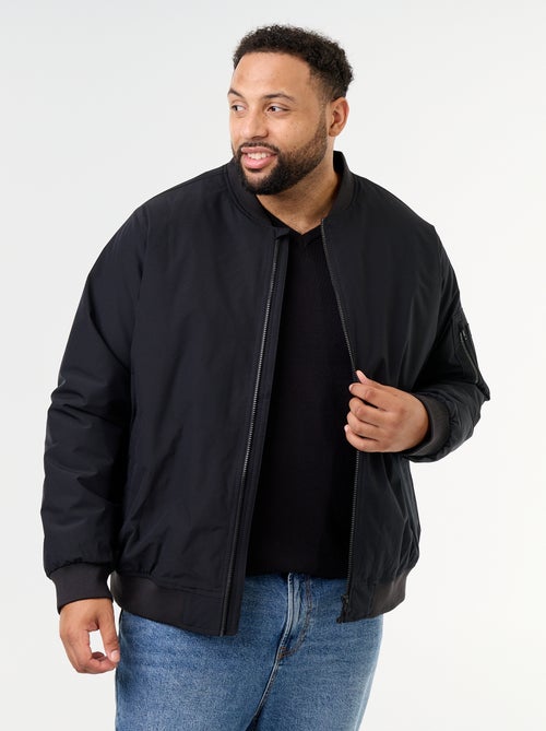 Blouson bomber con collo in maglia a costine - Kiabi