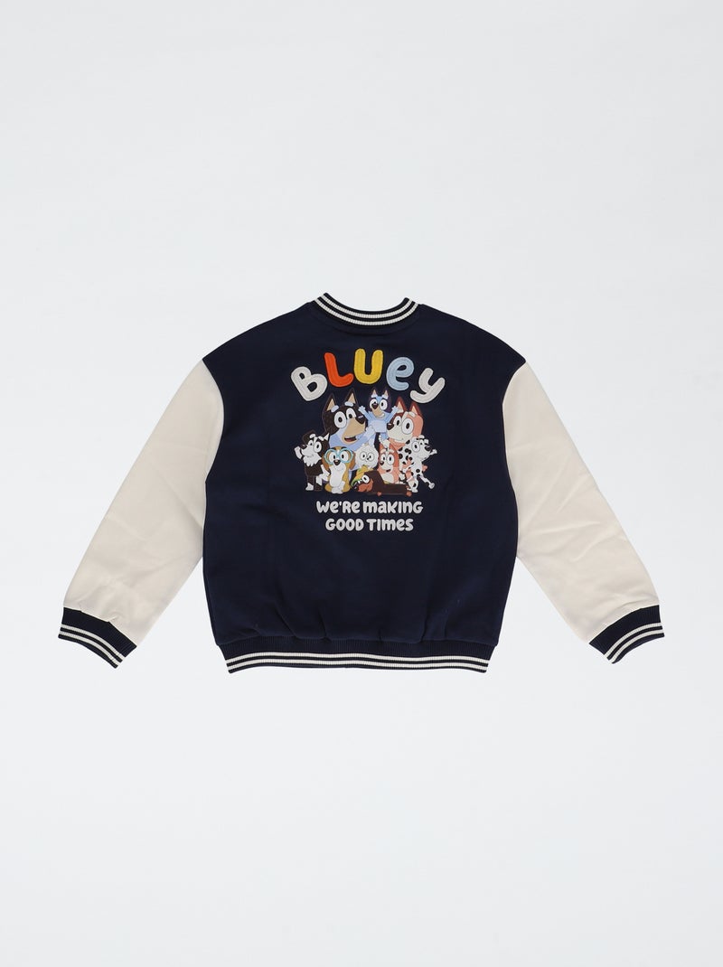 Blouson brodé 'Bluey' en molleton et coton Bleu - Kiabi