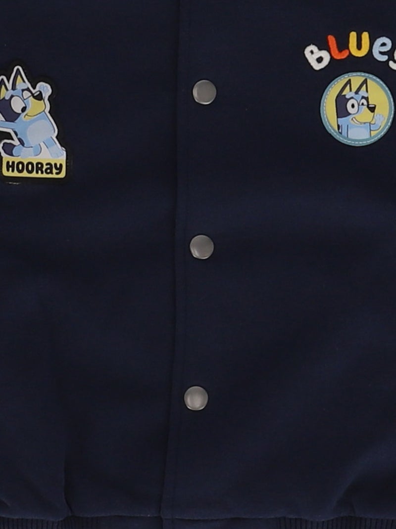 Blouson brodé 'Bluey' en molleton et coton Bleu - Kiabi
