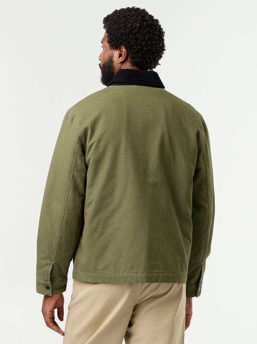 Blouson corto con zip e collo a contrasto in velluto - Kiabi