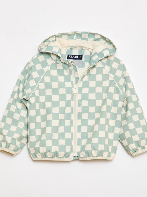 Blouson coupe vent à capuche all-over - Kiabi