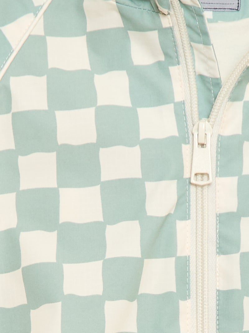 Blouson coupe vent à capuche all-over Vert - Kiabi