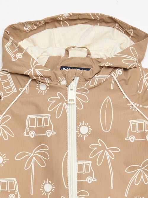 Blouson coupe vent à capuche all-over - Kiabi