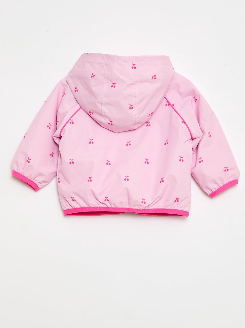 Blouson coupe-vent à capuche Rose - Kiabi