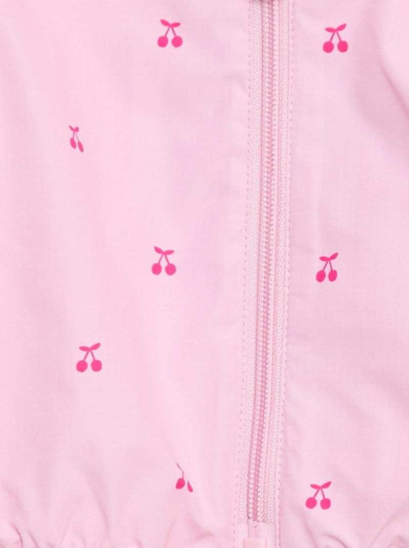 Blouson coupe-vent à capuche Rose - Kiabi