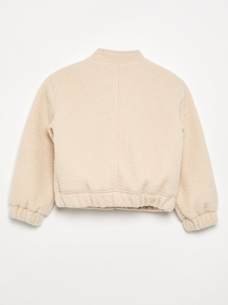 Blouson en faux lainage Beige - Kiabi