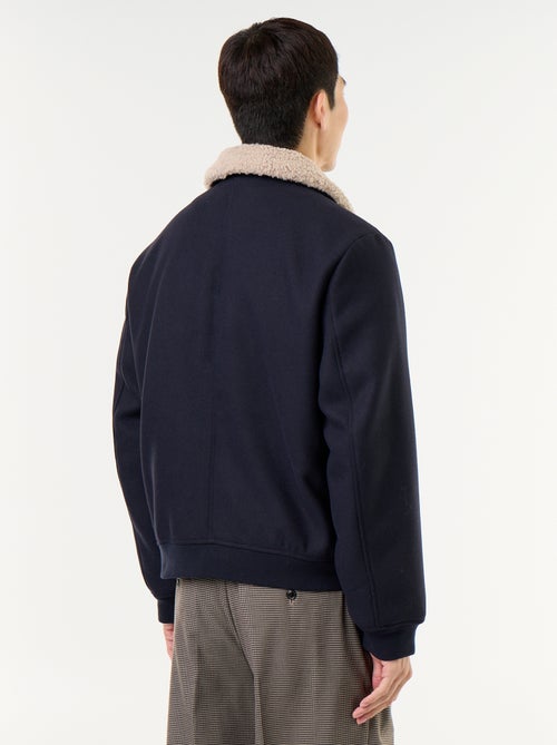 Blouson en faux lainage col effet moutonné - Kiabi
