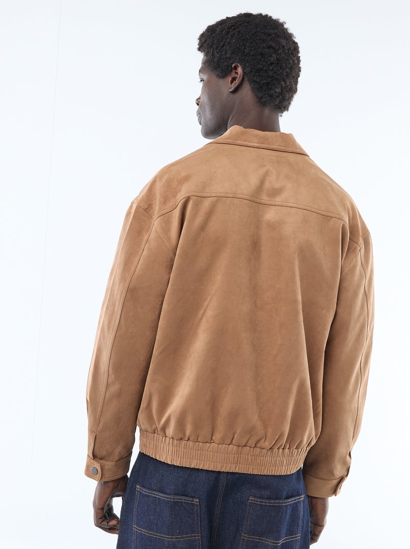 Blouson en suédine Beige - Kiabi