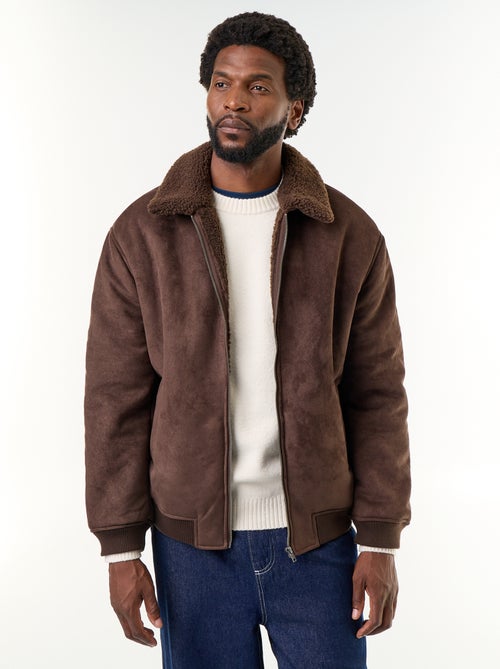 Blouson façon peau lainée - Kiabi