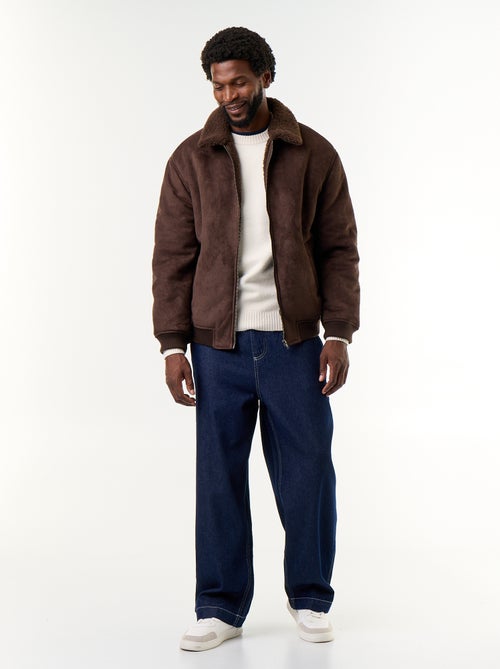 Blouson façon peau lainée - Kiabi