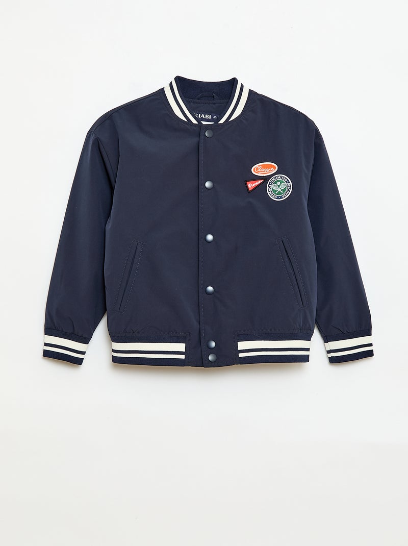 Blouson forme aviateur à pressions Bleu - Kiabi