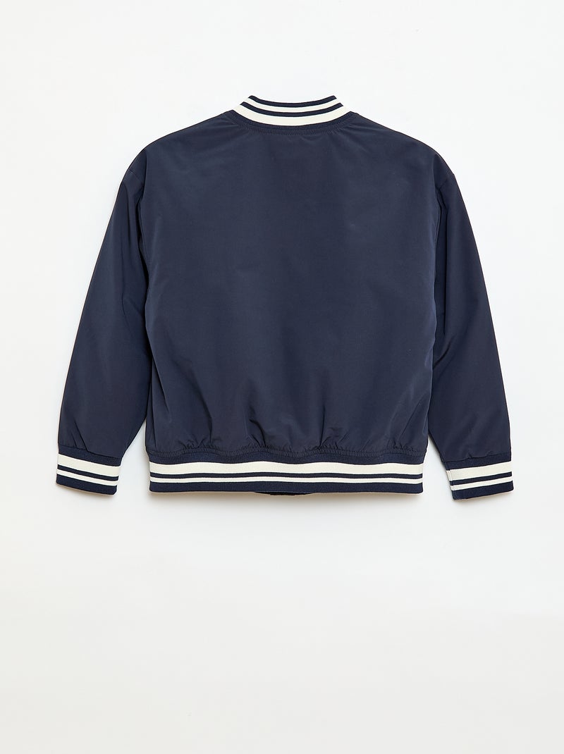 Blouson forme aviateur à pressions Bleu - Kiabi