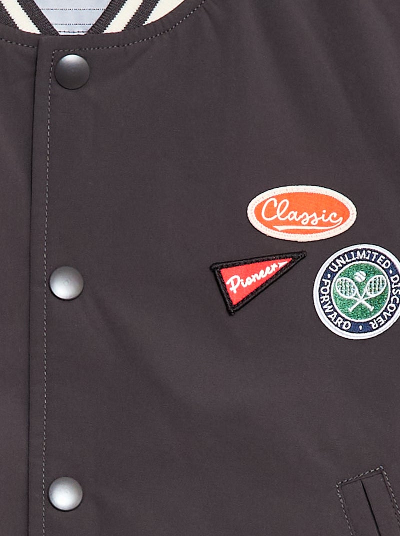 Blouson forme aviateur à pressions Noir - Kiabi