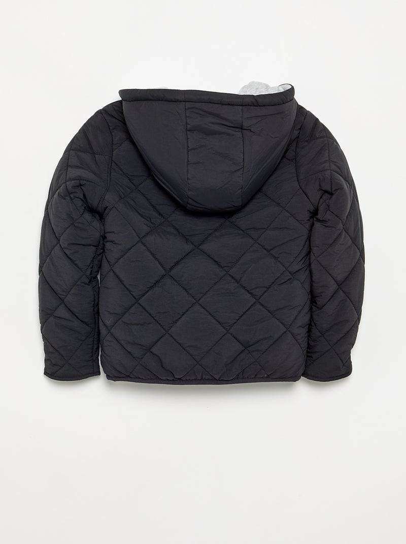 Blouson matelassé à capuche Noir - Kiabi