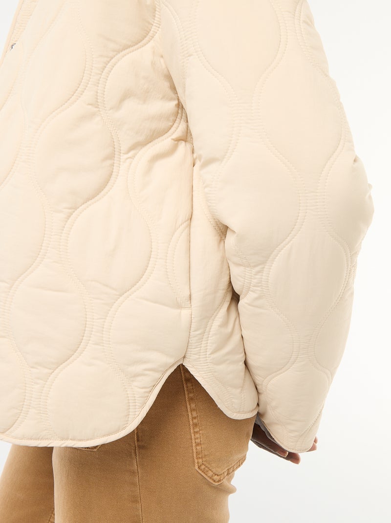 Blouson matelassé avec plastron amovible Beige - Kiabi