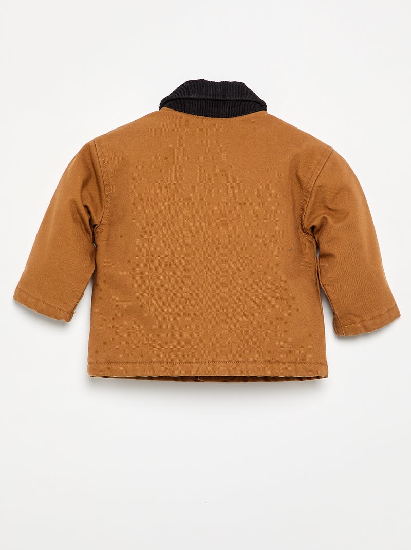 Blouson mit kontrastierendem Samtkragen Marron - Kiabi