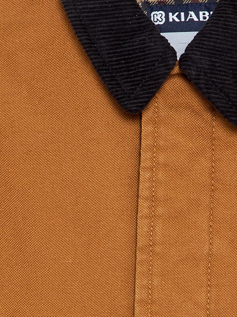 Blouson mit kontrastierendem Samtkragen Marron - Kiabi
