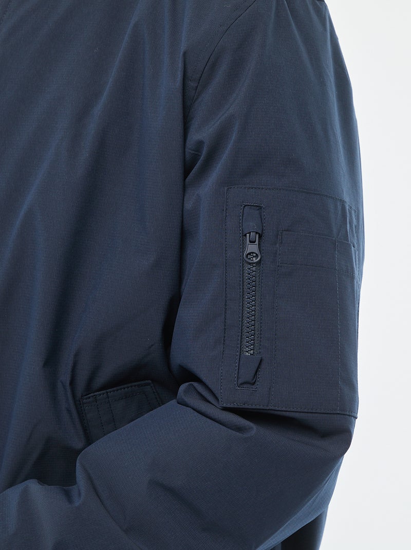 Blouson style aviateur avec poche zippée sur la manche Bleu - Kiabi