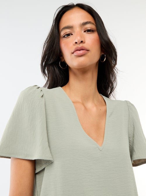 Blusa a maniche corte e scollo a V - Kiabi