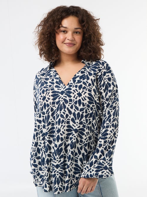 Blusa a maniche lunghe con colletto a punte libere - Kiabi