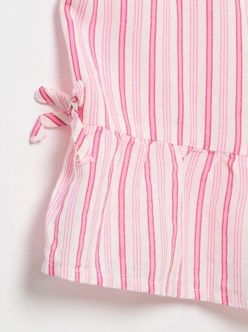 Blusa a righe con fiocchi fantasia Rosa - Kiabi