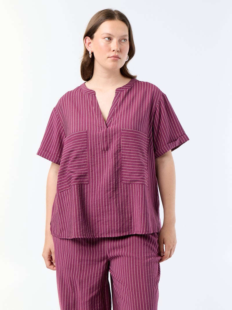 Blusa caftano in viscosa fluida Viola - Kiabi