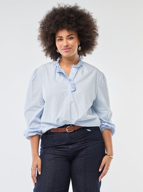 Blusa con collo alto a volant - Kiabi