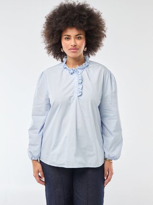 Blusa con collo alto a volant - Kiabi