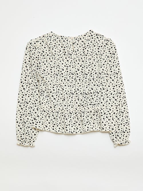 Blusa con motivo in maglia crêpe - Kiabi
