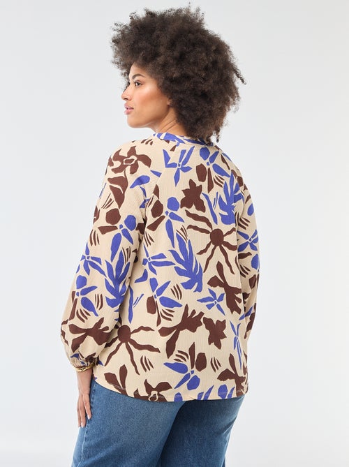Blusa con scollo a V e motivo allover - Kiabi