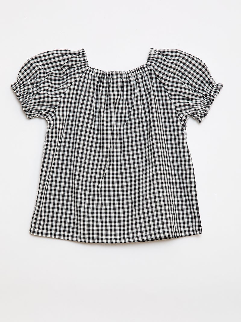 Blusa con scollo e fondo maniche elasticizzati - Collezione facile da indossare Bianco - Kiabi