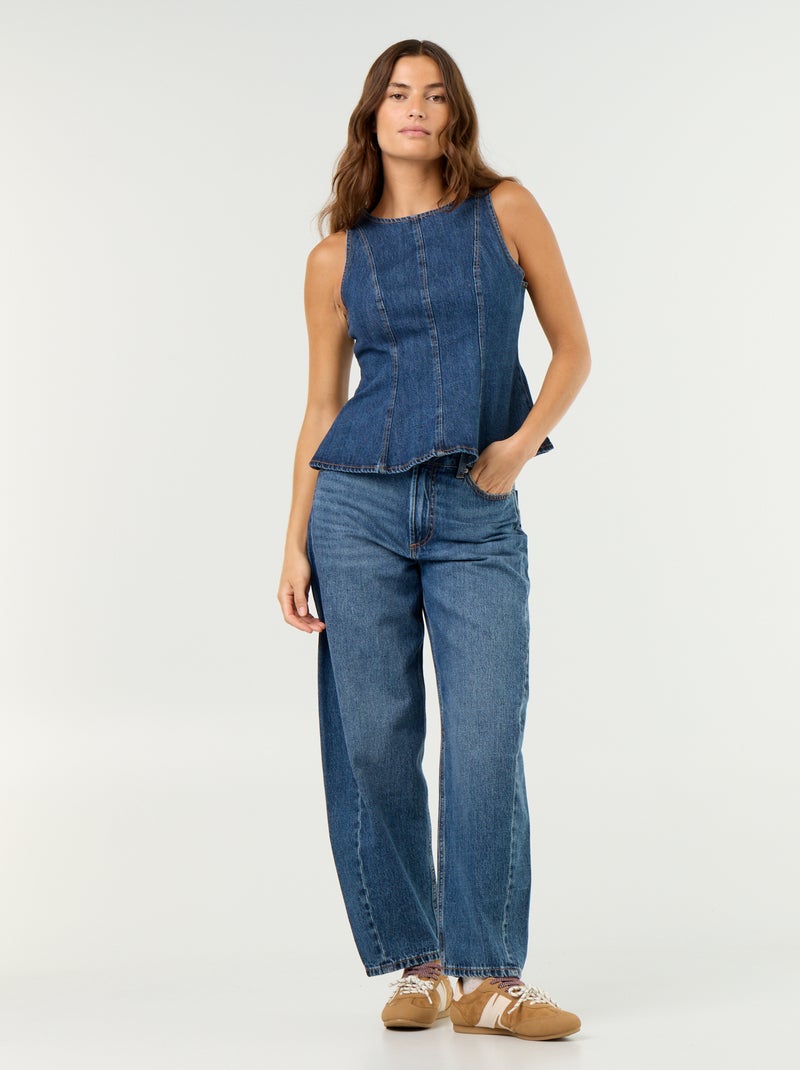 Blusa di jeans senza maniche Blu - Kiabi
