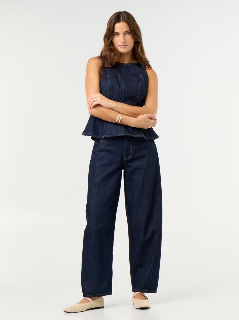 Blusa di jeans senza maniche Blu - Kiabi