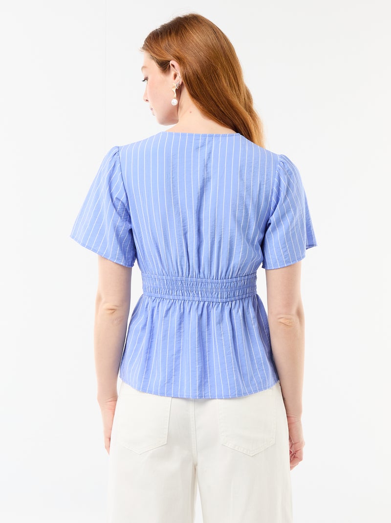 Blusa fluida a taglio svasato Blu - Kiabi