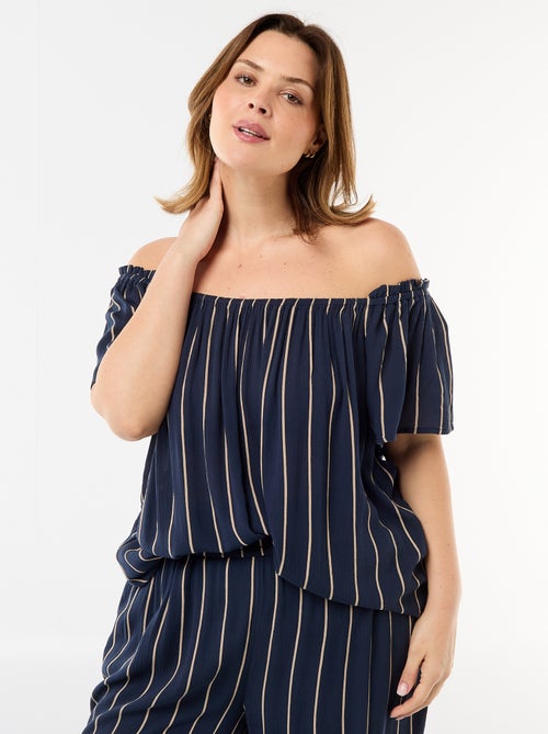 Blusa fluida crêpe a maniche corte - Kiabi