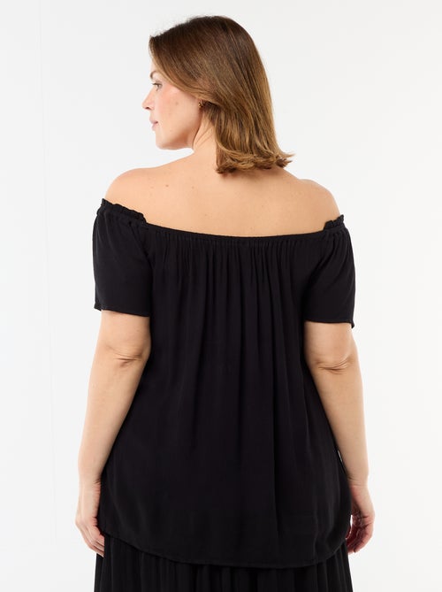 Blusa fluida in crêpe a maniche corte - Kiabi Blusa fluida in crêpe a maniche corte - Kiabi