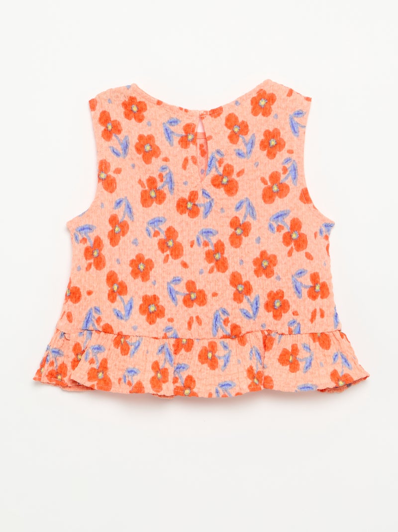 Blusa goffrata senza maniche Arancione - Kiabi